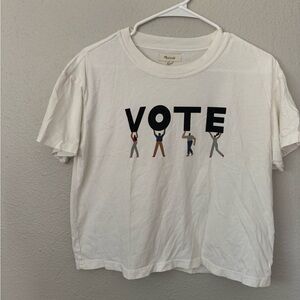 Madewell White “vote” Tee